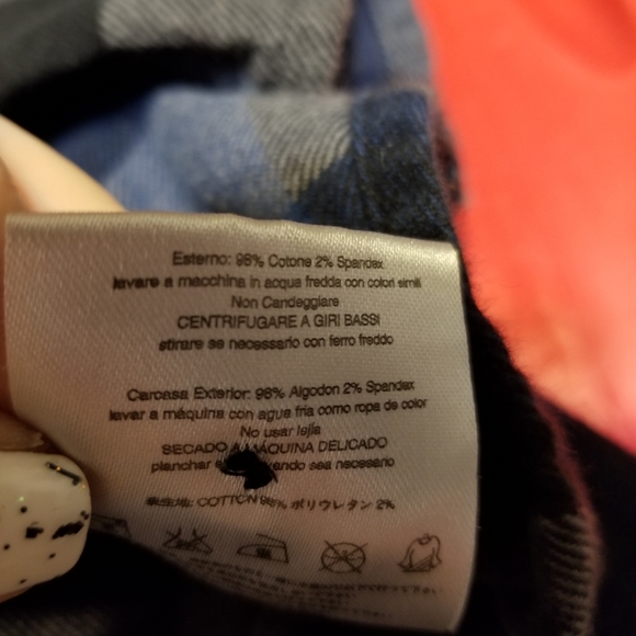 BURTON blue gray flannel long sleeve button down shirt - Picture 8 of 8